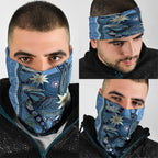 Australia Flannel Flower With Superb Fairy-wren Neck Gaiter Aboriginal Art - Aussie Hoodie