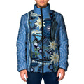 Australia Flannel Flower With Superb Fairy-wren Padded Jacket Aboriginal Art - Aussie Hoodie