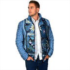 Australia Flannel Flower With Superb Fairy-wren Padded Jacket Aboriginal Art - Aussie Hoodie