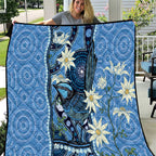 Australia Flannel Flower With Superb Fairy-wren Quilt Aboriginal Art