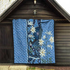 Australia Flannel Flower With Superb Fairy-wren Quilt Aboriginal Art