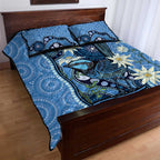 Australia Flannel Flower With Superb Fairy-wren Quilt Bed Set Aboriginal Art