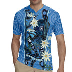 Australia Flannel Flower With Superb Fairy-wren Rugby Jersey Aboriginal Art