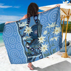 Australia Flannel Flower With Superb Fairy-wren Sarong Aboriginal Art