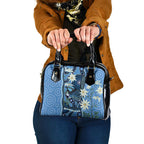 Australia Flannel Flower With Superb Fairy-wren Shoulder Handbag Aboriginal Art