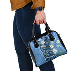 Australia Flannel Flower With Superb Fairy-wren Shoulder Handbag Aboriginal Art