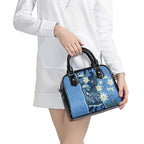 Australia Flannel Flower With Superb Fairy-wren Shoulder Handbag Aboriginal Art
