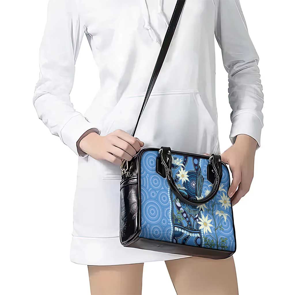 Australia Flannel Flower With Superb Fairy-wren Shoulder Handbag Aboriginal Art