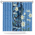 Australia Flannel Flower With Superb Fairy-wren Shower Curtain Aboriginal Art