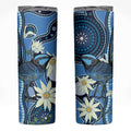 Australia Flannel Flower With Superb Fairy-wren Skinny Tumbler Aboriginal Art