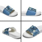 Australia Flannel Flower With Superb Fairy-wren Slide Sandals Aboriginal Art - Aussie Hoodie