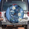 Australia Flannel Flower With Superb Fairy-wren Spare Tire Cover Aboriginal Art