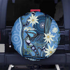 Australia Flannel Flower With Superb Fairy-wren Spare Tire Cover Aboriginal Art