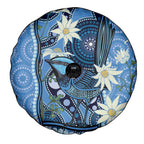 Australia Flannel Flower With Superb Fairy-wren Spare Tire Cover Aboriginal Art