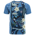 Australia Flannel Flower With Superb Fairy-wren T Shirt Aboriginal Art