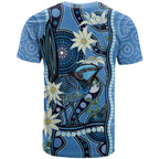 Australia Flannel Flower With Superb Fairy-wren T Shirt Aboriginal Art