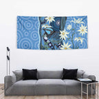 Australia Flannel Flower With Superb Fairy-wren Tapestry Aboriginal Art