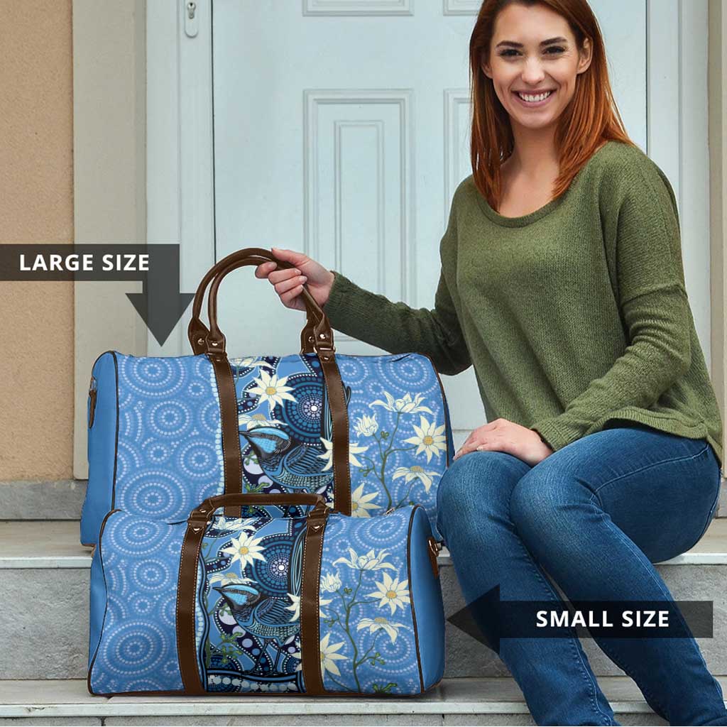 Australia Flannel Flower With Superb Fairy-wren Travel Bag Aboriginal Art - Aussie Hoodie