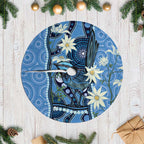 Australia Flannel Flower With Superb Fairy-wren Tree Skirt Aboriginal Art
