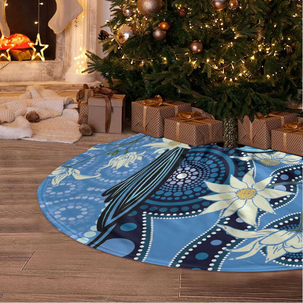 Australia Flannel Flower With Superb Fairy-wren Tree Skirt Aboriginal Art