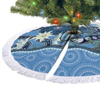 Australia Flannel Flower With Superb Fairy-wren Tree Skirt Aboriginal Art