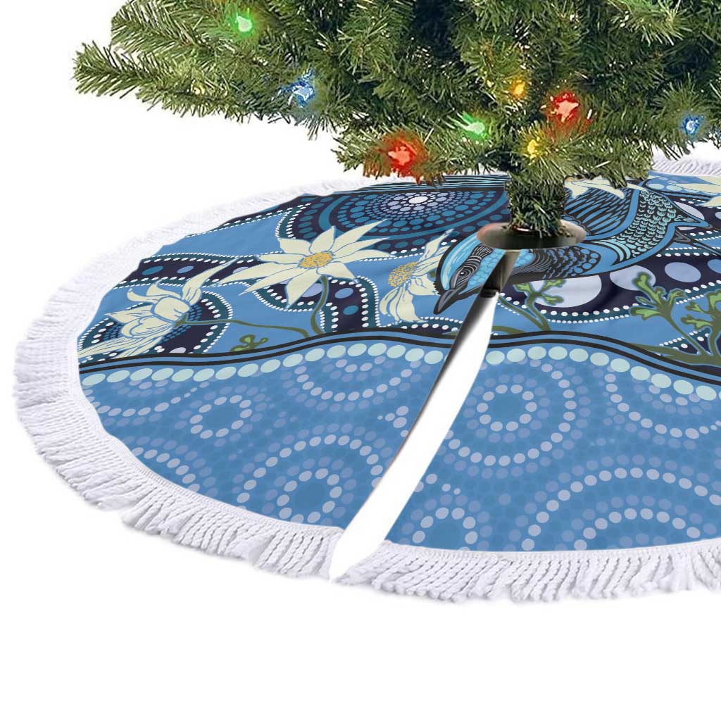 Australia Flannel Flower With Superb Fairy-wren Tree Skirt Aboriginal Art