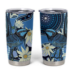 Australia Flannel Flower With Superb Fairy-wren Tumbler Cup Aboriginal Art