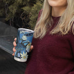 Australia Flannel Flower With Superb Fairy-wren Tumbler Cup Aboriginal Art