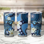 Australia Flannel Flower With Superb Fairy-wren Tumbler Cup Aboriginal Art