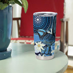 Australia Flannel Flower With Superb Fairy-wren Tumbler Cup Aboriginal Art