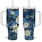 Australia Flannel Flower With Superb Fairy-wren Tumbler With Handle Aboriginal Art