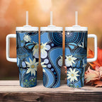 Australia Flannel Flower With Superb Fairy-wren Tumbler With Handle Aboriginal Art