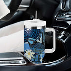 Australia Flannel Flower With Superb Fairy-wren Tumbler With Handle Aboriginal Art