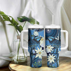 Australia Flannel Flower With Superb Fairy-wren Tumbler With Handle Aboriginal Art