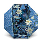 Australia Flannel Flower With Superb Fairy-wren Umbrella Aboriginal Art - Aussie Hoodie