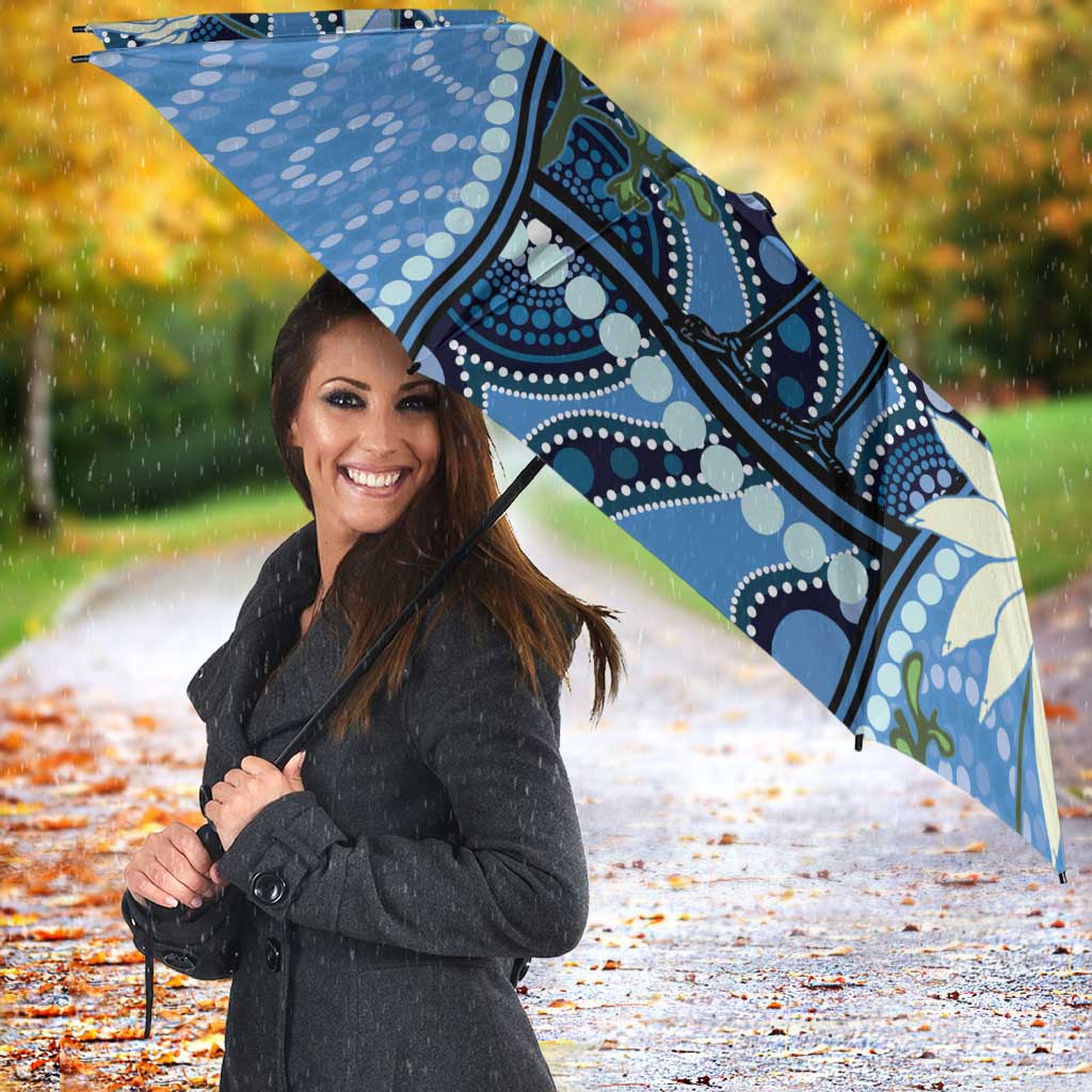 Australia Flannel Flower With Superb Fairy-wren Umbrella Aboriginal Art - Aussie Hoodie