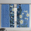 Australia Flannel Flower With Superb Fairy-wren Window Curtain Aboriginal Art