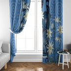 Australia Flannel Flower With Superb Fairy-wren Window Curtain Aboriginal Art