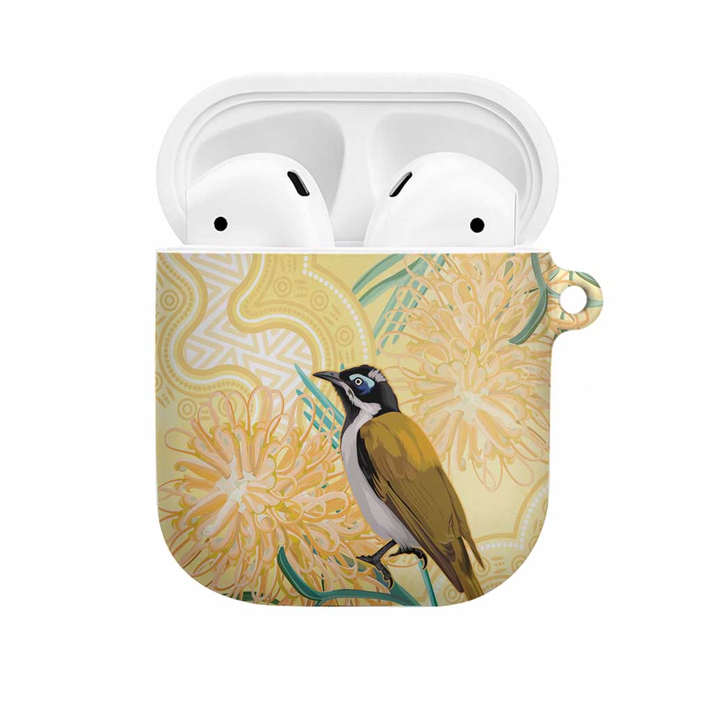 Australia Grevillea And Honeyeaters AirPods Case Aboriginal Art - Watercolor Style - Aussie Hoodie