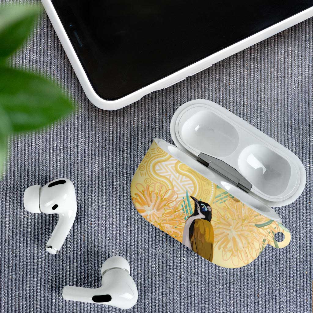 Australia Grevillea And Honeyeaters AirPods Case Aboriginal Art - Watercolor Style - Aussie Hoodie