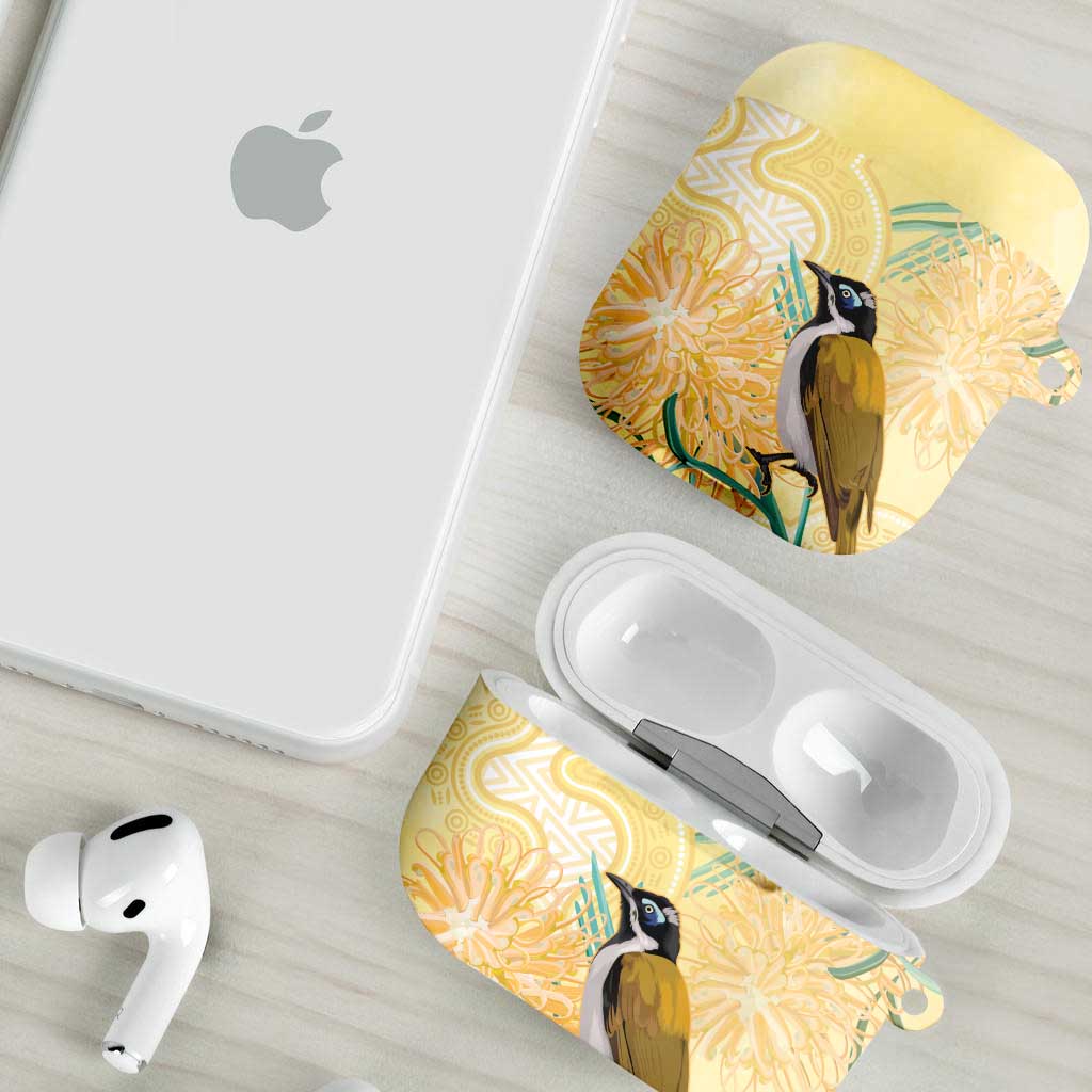 Australia Grevillea And Honeyeaters AirPods Case Aboriginal Art - Watercolor Style - Aussie Hoodie
