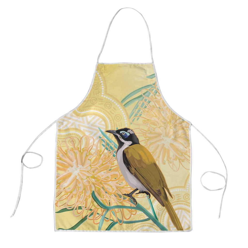 Australia Grevillea And Honeyeaters Apron Aboriginal Art - Watercolor Style - Aussie Hoodie