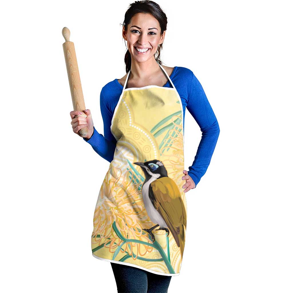 Australia Grevillea And Honeyeaters Apron Aboriginal Art - Watercolor Style - Aussie Hoodie