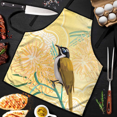 Australia Grevillea And Honeyeaters Apron Aboriginal Art - Watercolor Style - Aussie Hoodie
