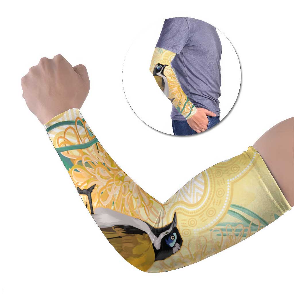 Australia Grevillea And Honeyeaters Arm Sleeves Aboriginal Art - Watercolor Style - Aussie Hoodie