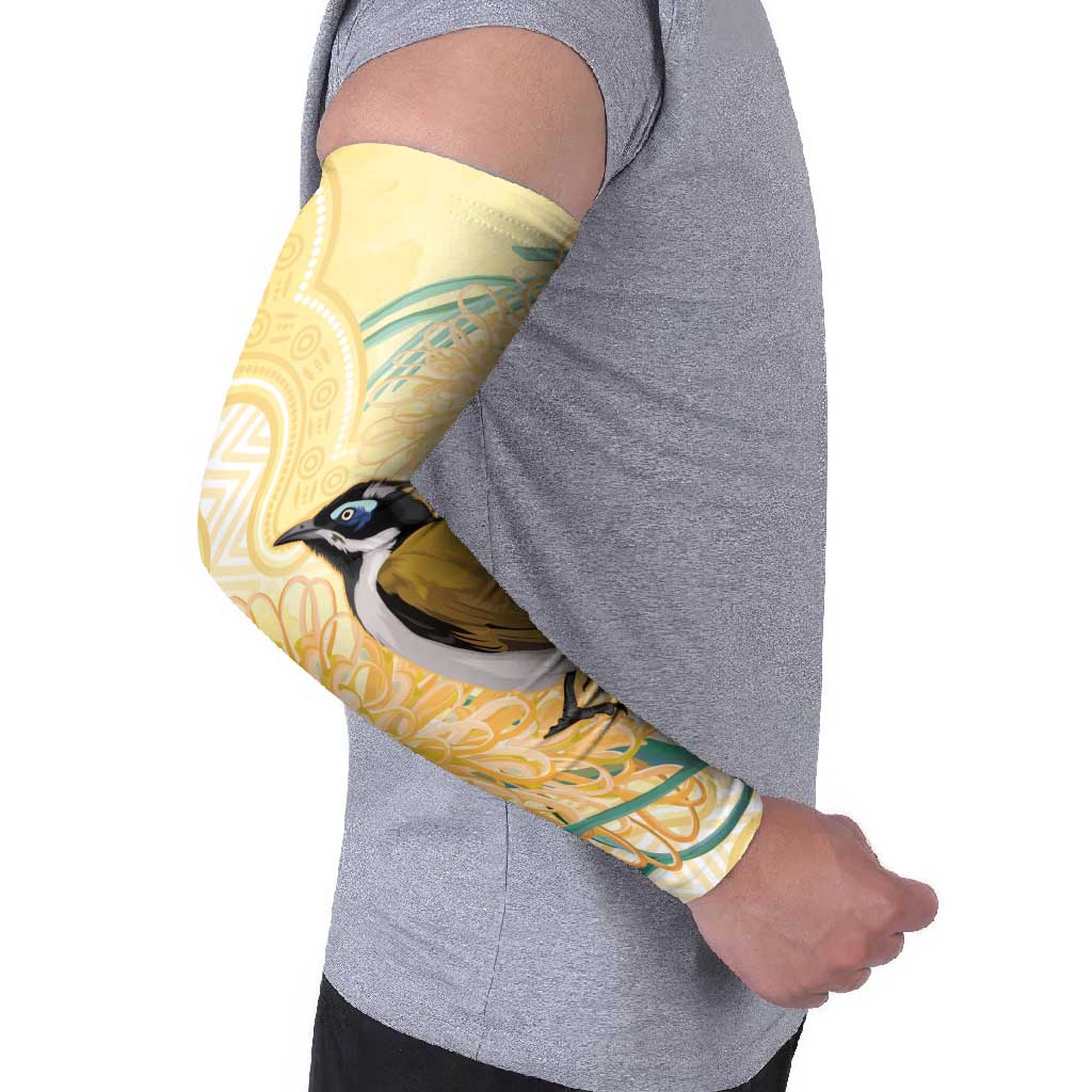 Australia Grevillea And Honeyeaters Arm Sleeves Aboriginal Art - Watercolor Style - Aussie Hoodie