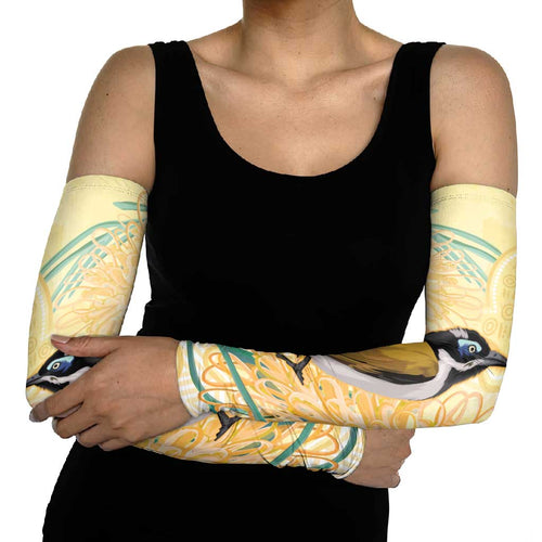 Australia Grevillea And Honeyeaters Arm Sleeves Aboriginal Art - Watercolor Style - Aussie Hoodie