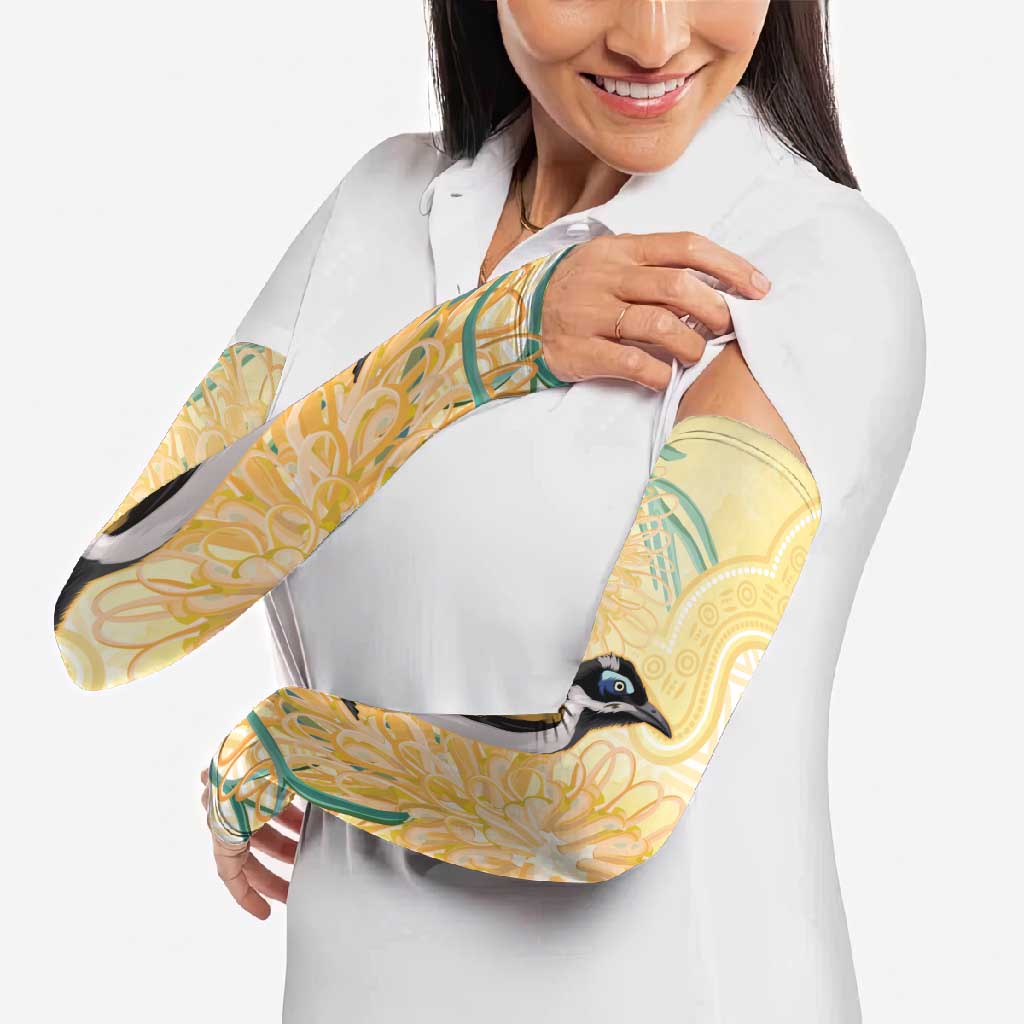 Australia Grevillea And Honeyeaters Arm Sleeves Aboriginal Art - Watercolor Style - Aussie Hoodie