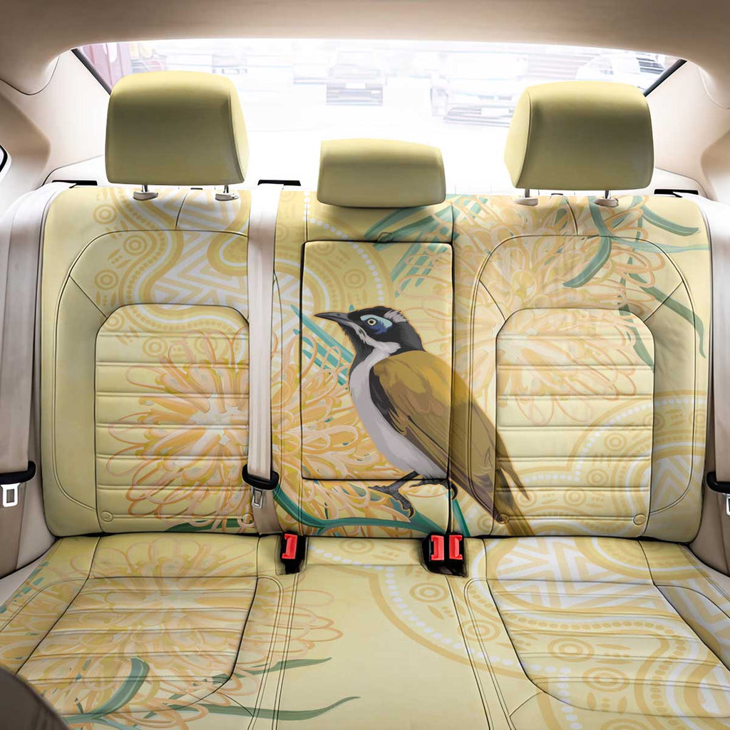 Australia Grevillea And Honeyeaters Back Car Seat Cover Aboriginal Art - Watercolor Style