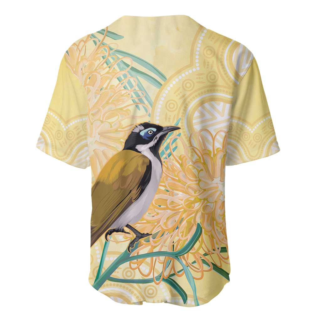 Australia Grevillea And Honeyeaters Baseball Jersey Aboriginal Art - Watercolor Style